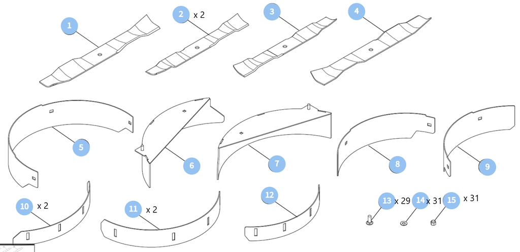 [125874] BIO-klipsæt 104" (inkl. knive) Super 104